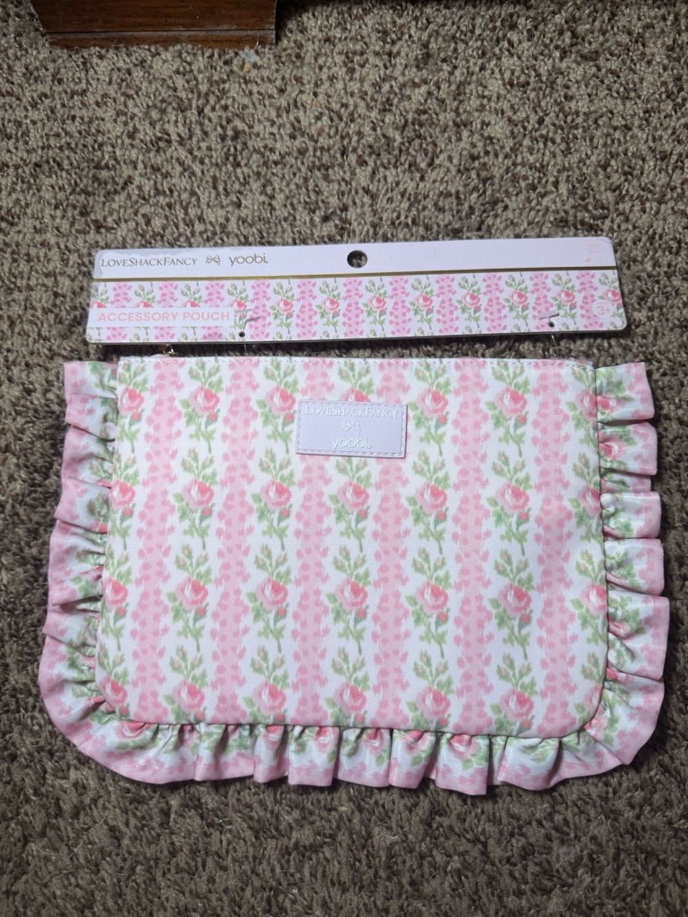 LoveShackFancy x Target Pink & Green Accessory Pouch